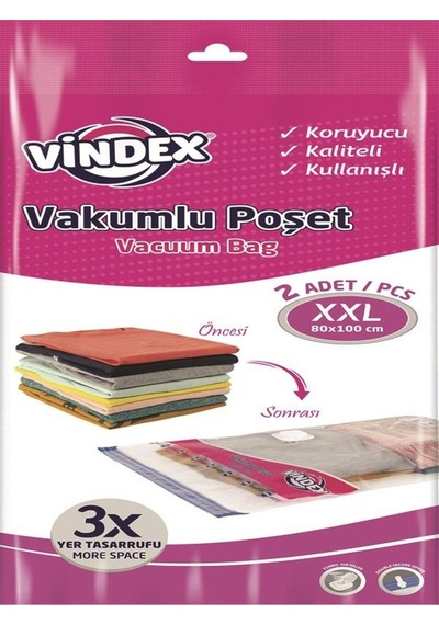 Vakumlu Poşet Xxl 80x100 Cm 2 Li Plastik 73 X 122 Turuncu Diğer