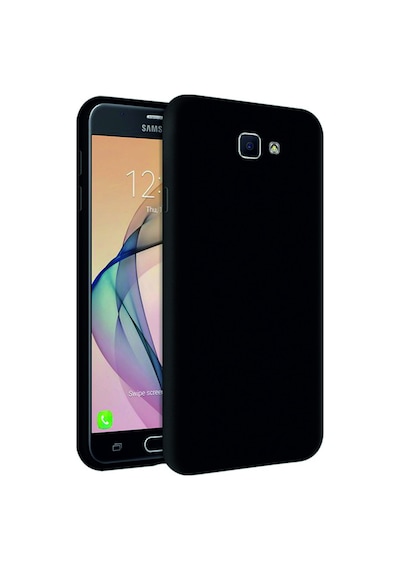 Samsung Galaxy Uyumlu J7 Prime Kılıf Kamera Korumalı Silikon Rubber Arka Kapak Siyah