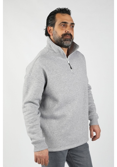 Balins Unisex Balıkçı Yaka Gri Sweatshirt Gri