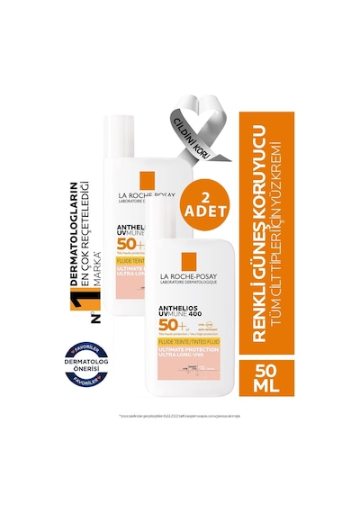 La Roche Posay Anthelios Uvmune 400 Fluid Tinted Renkli Güneş Kremi SPF50+ 2 x 50 ML