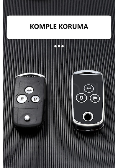 Honda Civic Jazz C-rv H-rv C-rz Accord 3 Tuş Tpu Anahtar Kılıfı Siyah Gümüş