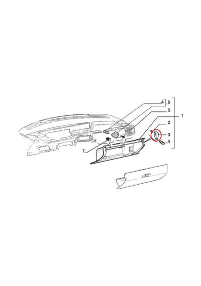 Fiat Tempra Torpido Gözü Eşya Kutusu Braketi Sağ 7638979