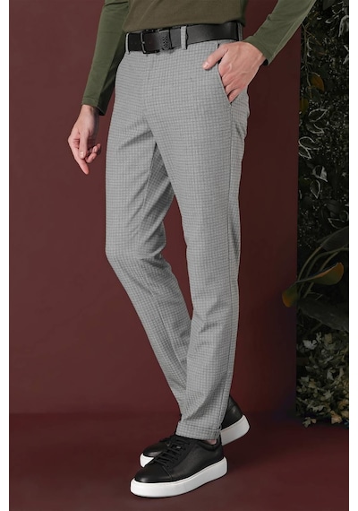 Efor P 1141 Slim Fit Gri Klasik Pantolon Gri