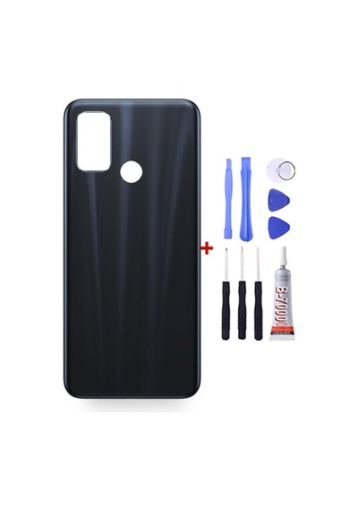 Oppo A32 Siyah Arka Cam Kapak Pil Kapağı Tamir Set B7000 Set Siyah