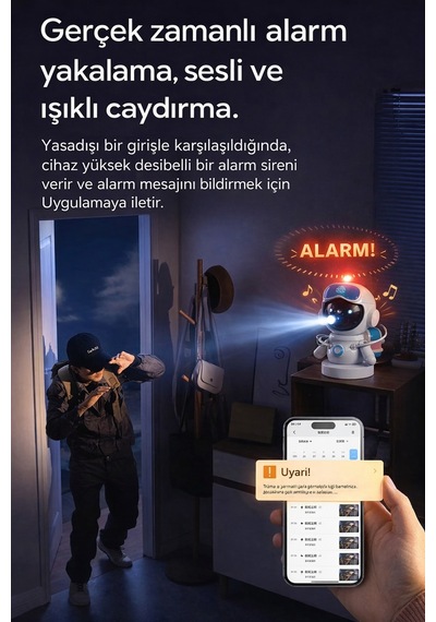 4k Akıllı Robot Kamera 360 Takip, Gece Görüşlü, Wifi Güvenlik