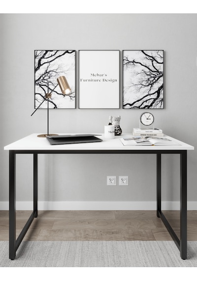 Narin Çalışma Masası Ofis Masası Bilgisayar Masası 120x60cm- Beyaz Beyaz Narin Çalışma Masası Ofis Masası Bilgisayar Masası 120x60cm- Beyaz Beyaz