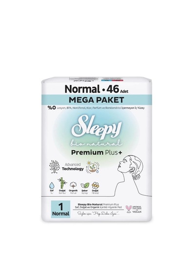 Bio Natural Premium Plus Hijyenik Ped Mega Paket Normal 46 Adet