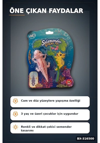 Yapışkan Semender Figür Oyuncak - Eğlenceli Esnek Çocuk Oyuncak Modeli Bx-316500