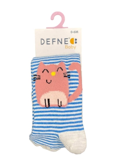 Defne Baby Bebek Külotlu Çorap 018 Beyaz-mavi Beyaz - Mavi