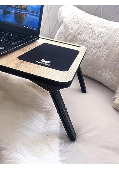 Foldaway Telefon Ve Tablet Bölmeli Katlanır Ayaklı Laptop Sehpası Notebook Bilgisayar Çalışma Masası