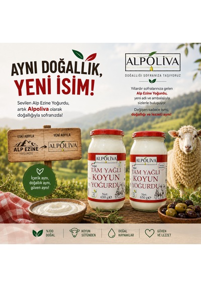Alpoliva Koyun Yoğurdu 2 Adet 650 G 1.300g