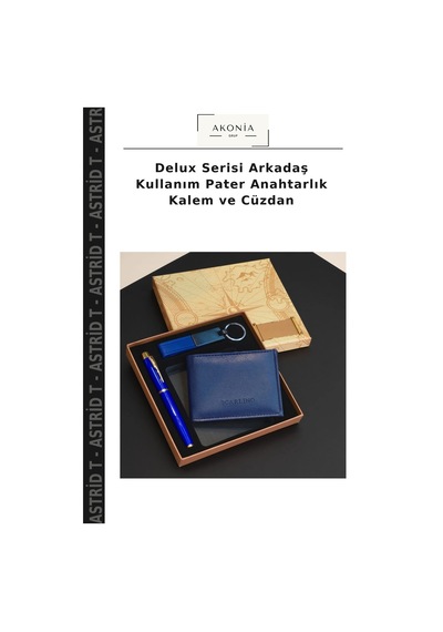 Astrid T Delux Serisi Arkadaş Kullanım Pater Anahtarlık Kalem Ve Cüzdan Çok Renkli
