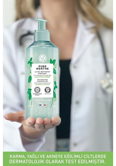 Yves Rocher Karma Ve Yağlı Ciltler İçin Pure Menthe Prebiyotik Yüz Yıkama / Temizleme Jeli-390 ML