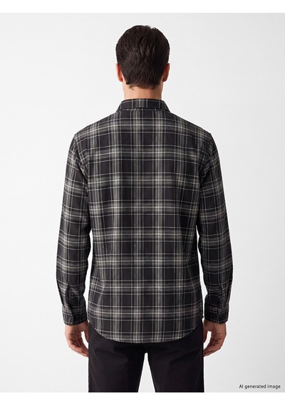 Lcw Eco Siyah Regular Fit Erkek Gömlek Ceket