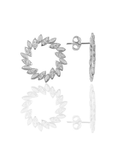 Gümüş Zirkon Taşlı Güneş Modeli Küpe N11.55162