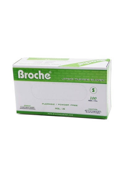 Broche S Pudrasız Muayene Eldiveni 100lü Bx40