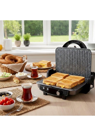 Any Morning OZ26TM03 Çıkarılabilir Plakalı Izgara Ve Tost Makinesi