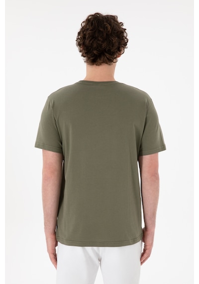 U.S. Polo Assn. Erkek Regular Fit Bisiklet Yaka Koyu Haki Basic Tişört 50305985-VR111