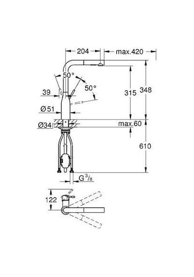 Grohe Essence Tek Kumandalı Eviye Bataryası - 30504da0 Bakır