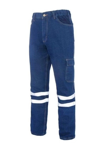 Kot İş Takımı Reflektörlü Kot Pantolon Ve Reflektörlü İş Yeleği Myform Marka 2958-2136