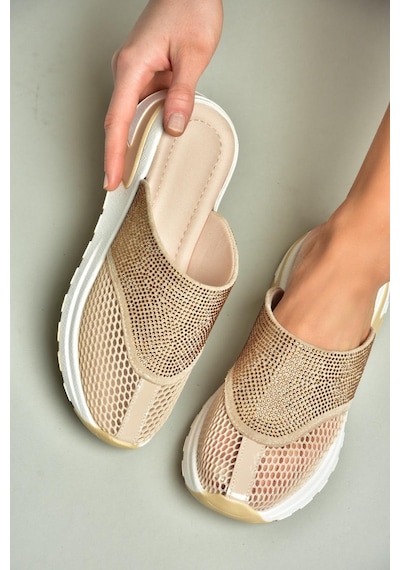 Fox Shoes U312514415 Bej File Kadın Terlik Bej-file Çok Renkli
