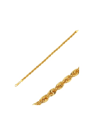 14 Ayar Altın Halat Zincir Bileklik 2 Mm 21 Cm Sarı