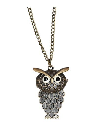 Schulzz Owl Art Baykuş Motifli Köstekli Zincirli Quartz Cep Saati