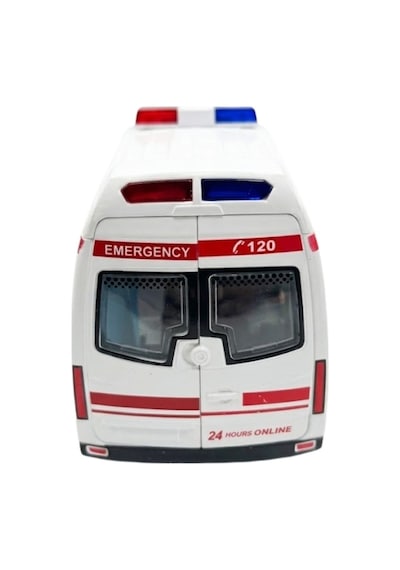 Sürmeli Sesli Işıklı Oyuncak Ambulans Kapıları Açılabilen Yan Kapı Sürgülü 15 Cm 45203 Çok Renkli
