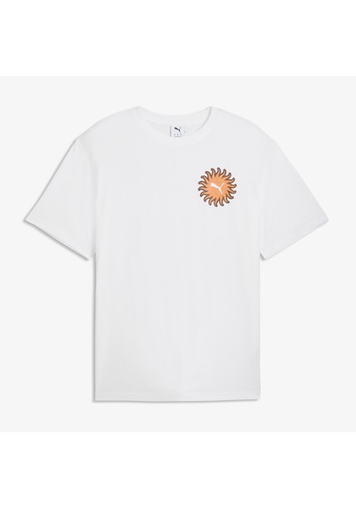 Puma Sunset Drive Relaxed Erkek Beyaz T-shirt 634395 2800324