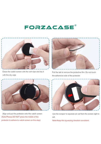 Forzacase Huawei Watch Gt Runner 2 Uyumlu Çerçeveli Tam Kaplayan 3d Pet Ekran Koruyucu Film - Fc016