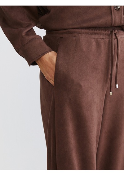 Lcw Vision Kahverengi Beli Lastikli Süet Görünümlü Kadın Jogger Pantolon