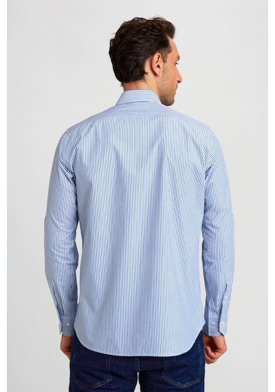 Bisse Paşa Yaka Düğmeli Regular Fit Uk Gömlek Mavi Gmczg3ps22400003 D35 Mavi
