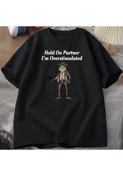 Startmore Beyaz Partner Im Overstimüle Komik Meme Grafik Kovboy Kurbağa T K Siyah