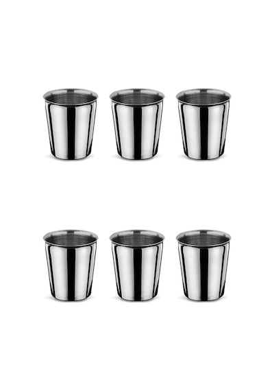 6 Adet Paslanmaz Çelik Konik Bardak Çelik Kamp Bardağı 9 Cm Çelik Metal Bardak Çelik