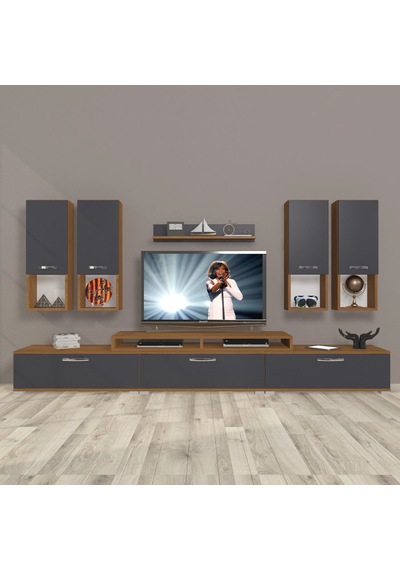 Decoraktiv Ekoflex 8da Mdf Tv Ünitesi Tv Sehpası - Ceviz Antrasit Ceviz - Antrasit Decoraktiv Ekoflex 8da Mdf Tv Ünitesi Tv Sehpası - Ceviz Antrasit Ceviz - Antrasit