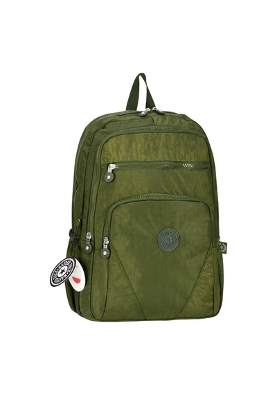 Alphaclub Bag Krinkıl Su Geçirmez Kumaş Büyük Boy Unisex Laptop Okul Seyahat Günlük Sırt Çantası Haki - Yeşil