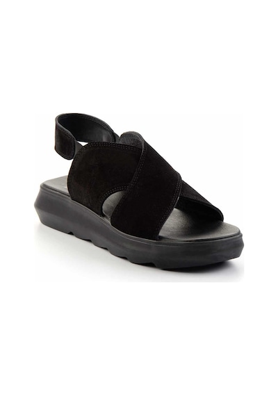 Bambi Siyah Leather Kadın Sandalet K05379071402 Siyah