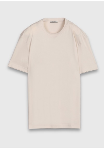 Ramsey Ekru Düz %100 Pamuk T-shirt ekru ecru