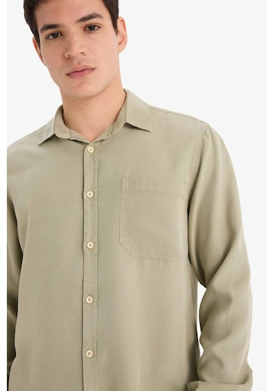 DeFacto 	Regular Fit Basic Düz Tensel Uzun Kollu Gömlek B2907AX25SPKH373