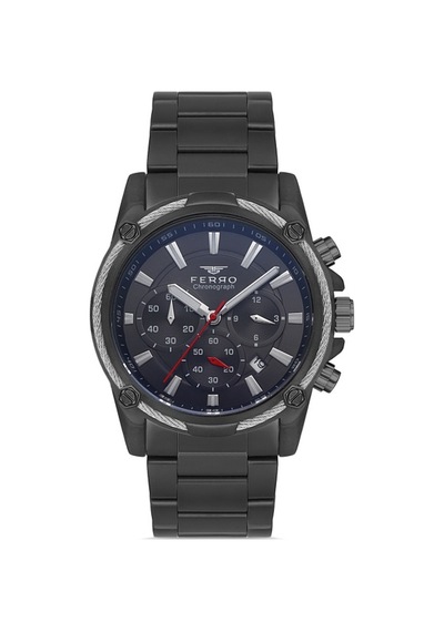 Ferro Fm31300a-v Quartz Çelik Siyah 44 Mm Erkek Kol Saati Siyah