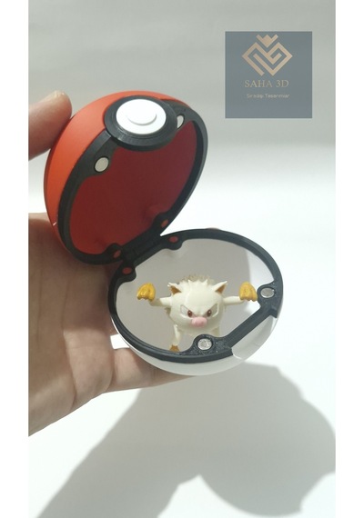 Pokemon Mıknatıslı Poke Topu Mankey Hediyeli