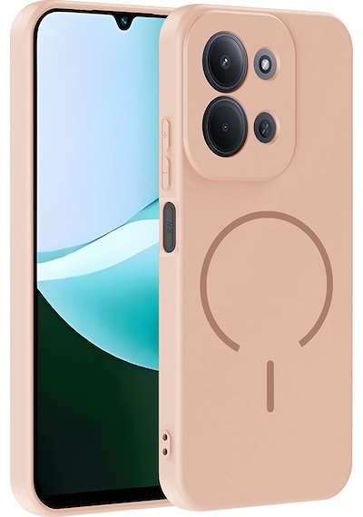 Xiaomi Redmi 15c Kılıf M-safe Şarj Özellikli Zore Meta Kapak Rose Pembe