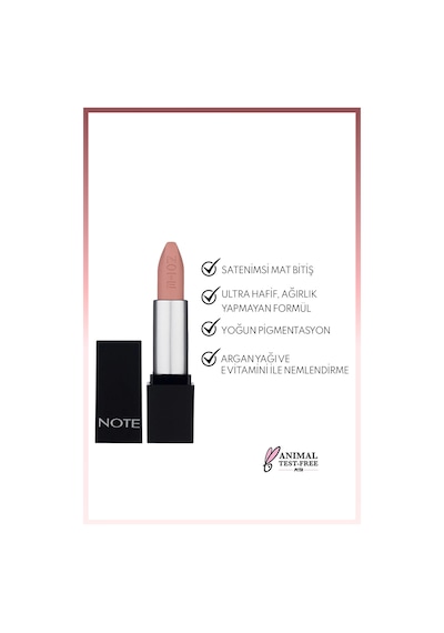 Note Cosmetique Mattever Lipstick Yarı Mat Saten Bitişli Ruj 07 Whisper Talks - Nude
