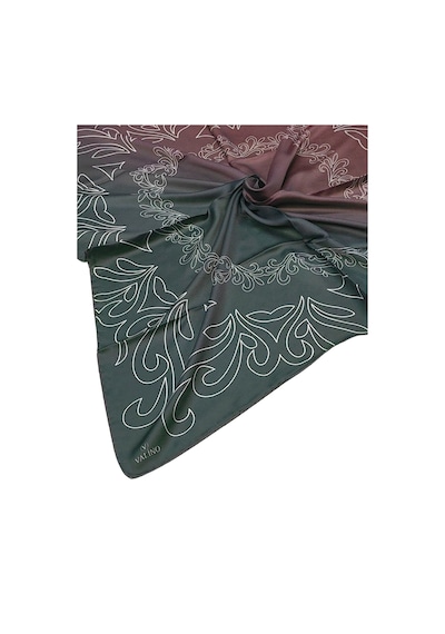 Mim Eşarp Valino Degrade Desenli Şifon Eşarp 90x90 Cm Bordo - Siyah