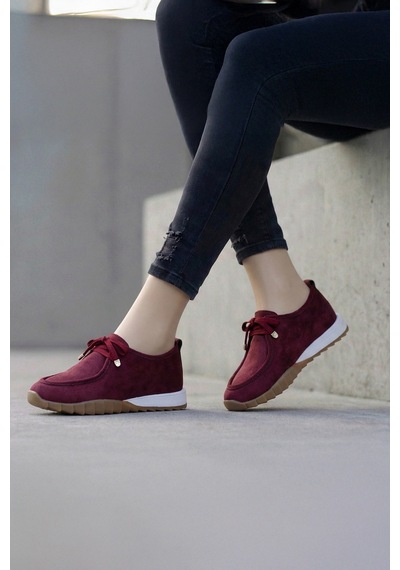 Tw Tonny White New York 057 Kadın Renkli Tabanlı Sneaker Yürüyüş Ayakkabısı Bordo