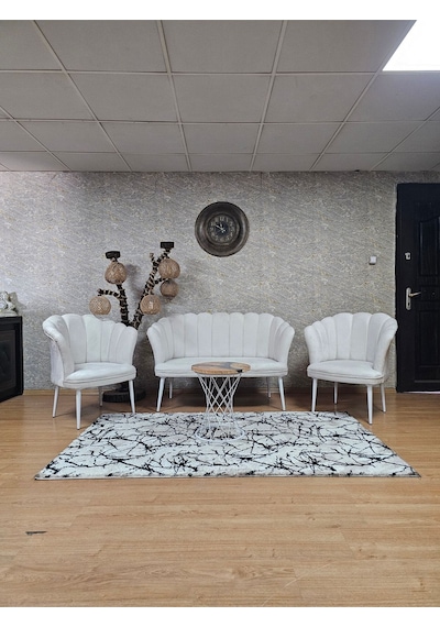 Zafir Papatya Çay Seti Koltuk Takımı Beyaz Boyalı Sivriltme Ayak, Balkon, Salon, Ofis, Cafe Koltuk Takımı Krem Zafir Papatya Çay Seti Koltuk Takımı Beyaz Boyalı Sivriltme Ayak, Balkon, Salon, Ofis, Cafe Koltuk Takımı Krem