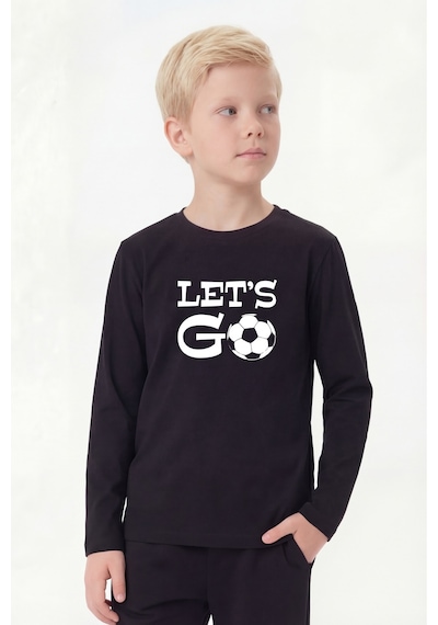 Fyk Kids Yuvarlak Yaka Uzun Kollu Baskı Detaylı Erkek Çocuk Sweatshirt Siyah