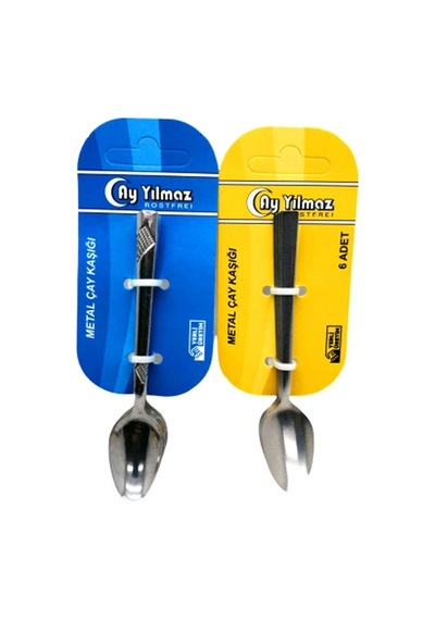 6 Parça Metal Çay Kaşık Bx40 Renkli