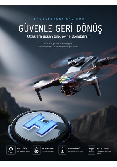 Js39 Dron Çift Lens 50x Zoom Başsız Mod Tek Tuşla Geri Dönüş 4k Hd Kamera Engel Algılama Wifi Cam Drone Uygulama Üzernden Anlık Görüntü