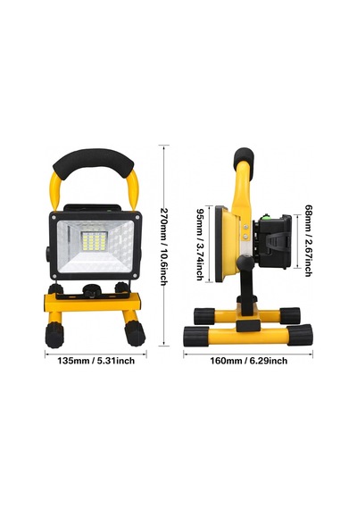 Br P30 Ip65 Waterproof 20led 30w Taşınabilir Şarjlı Led Projektör Çok Renkli
